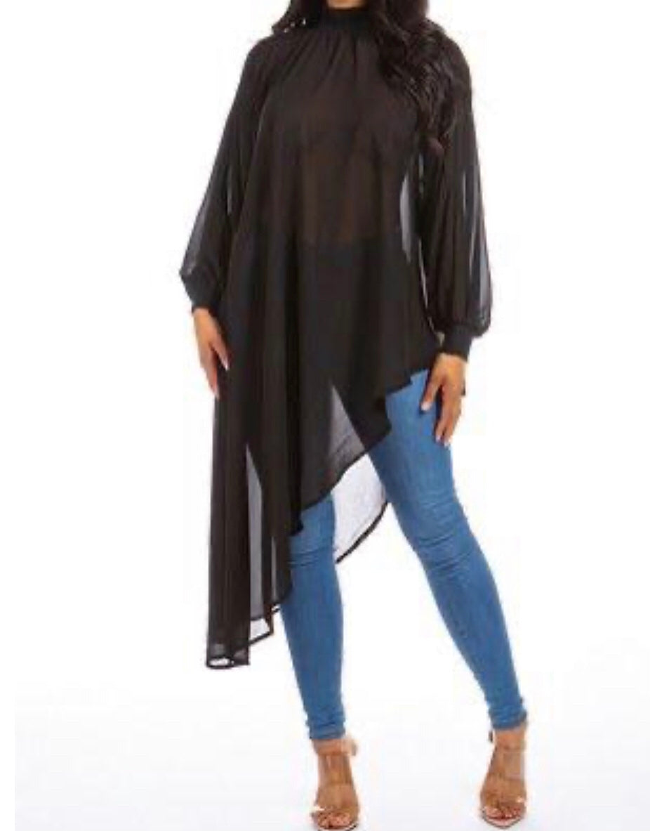 Black Hi Low Tunic