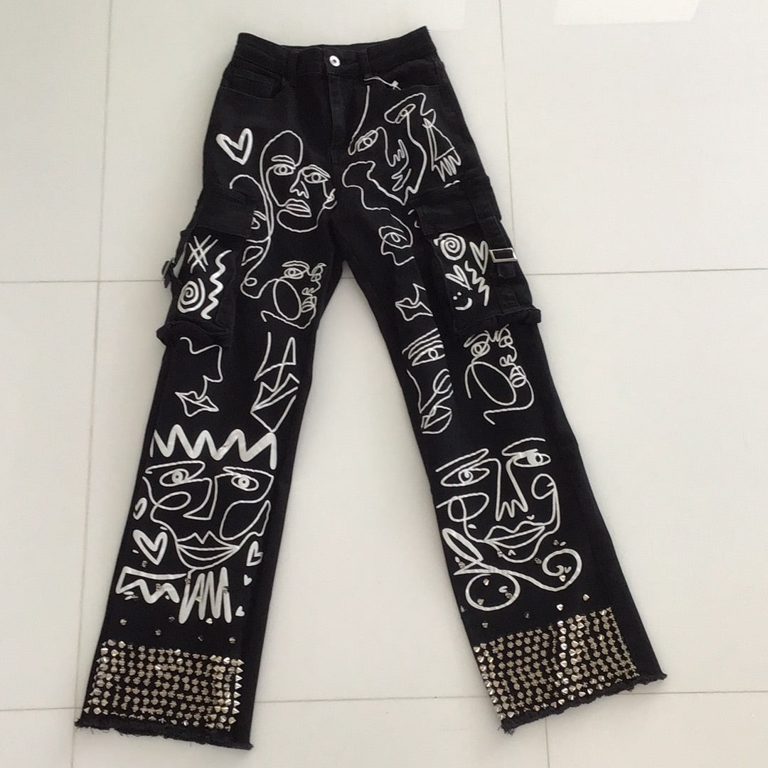 Black Studs Jean